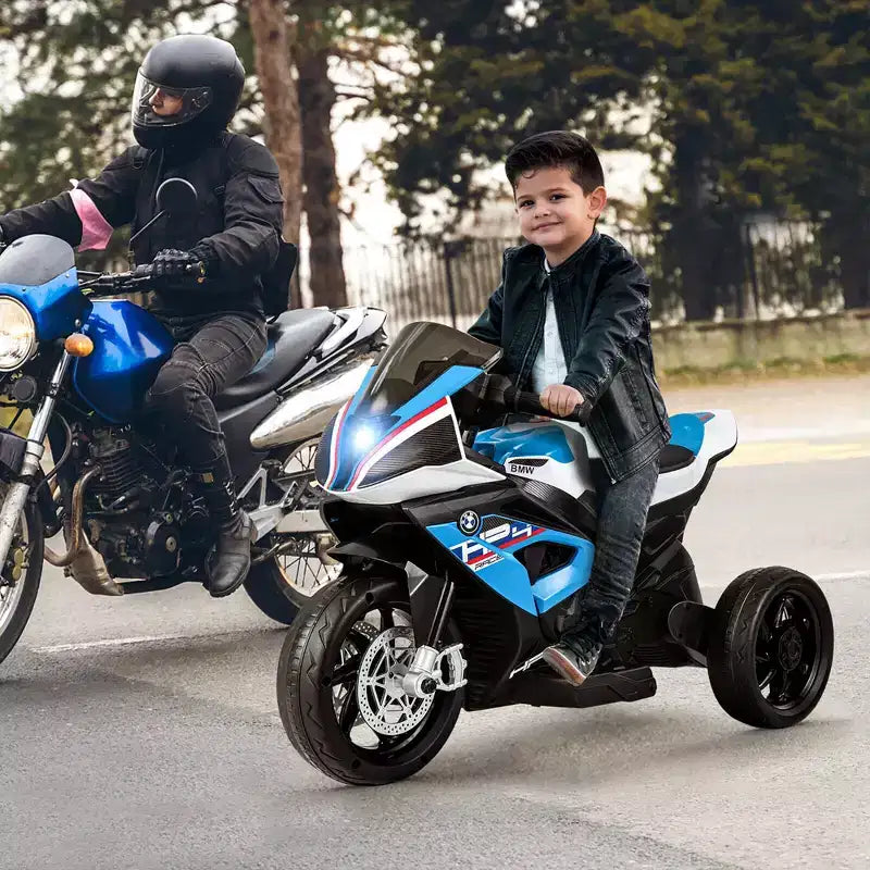 Costway Moto électrique pour enfants 12 V avec licence BMW 3 roues, lumière et musique