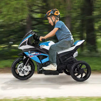 Costway Moto électrique pour enfants 12 V avec licence BMW 3 roues, lumière et musique