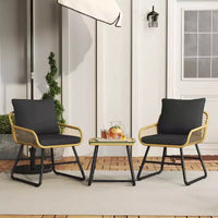 Yaheetech Ensemble bistro de terrasse, lot de 3, avec coussins et oreillers pour balcon, porche, arrière-cour