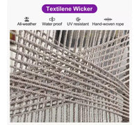 PURPLE LEAF Tabourets de Bar Lot de 2 Chaises Hautes de Bar en Métal avec Dossier Aluminium Moderne Confortables en Rotin Tressé Bohème pour Jardin Piscine Terrasse Extérieur