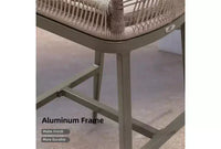 PURPLE LEAF Tabourets de Bar Lot de 2 Chaises Hautes de Bar en Métal avec Dossier Aluminium Moderne Confortables en Rotin Tressé Bohème pour Jardin Piscine Terrasse Extérieur