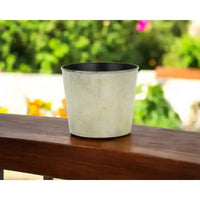 HomeRoots 6 jardinières rondes d'intérieur et d'extérieur en plastique recyclé gris