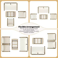 Yaheetech Ensemble de conversation de mobilier de patio 4 pièces avec coussins et oreillers pour balcon, jardin