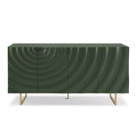 Christopher Knight Home Cheryiie Buffet moderne en bois et métal de 152 cm avec quatre portes ondulées goutte d'eau