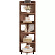 Lantine 6-Tier Corner Bookshelf, 71-Inch Rustic Tall Bookcase for Living Room, Bedroom, Office