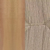 Merrick Lane Lot de 2 chaises de salle à manger empilables avec dossier en Y, cadres en bois massif, assises en corde en papier kraft tressé