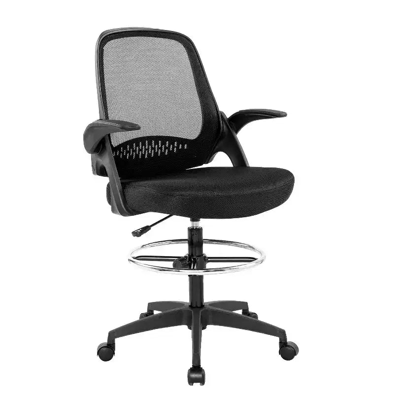 Chaise de bureau haute BestMassage avec dossier en maille respirante et soutien lombaire, noire