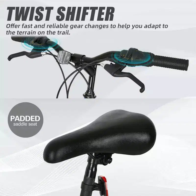 hykolity VTT, roues 26 27,5, VTT 18 vitesses avec double suspension, selle réglable pour hommes et femmes, pour le cyclisme en extérieur