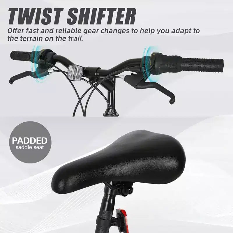 hykolity VTT 26 27.5 Pouces, 18 Vitesses avec Suspension Intégrale, Selle Réglable pour Cyclisme en Plein Air Hommes Femmes