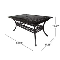 Table à manger extensible en fonte d'aluminium Christopher Knight Home McMillan pour l'extérieur, 81 po, cuivre brillant