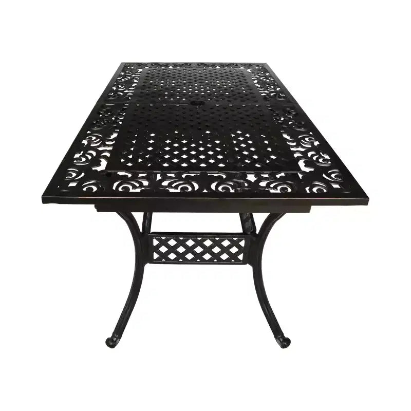 Table à manger extensible en fonte d'aluminium Christopher Knight Home McMillan pour l'extérieur, 81 po, cuivre brillant