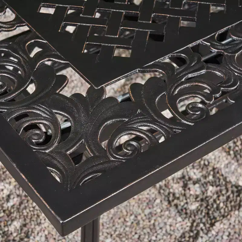 Table à manger extensible en fonte d'aluminium Christopher Knight Home McMillan pour l'extérieur, 81 po, cuivre brillant