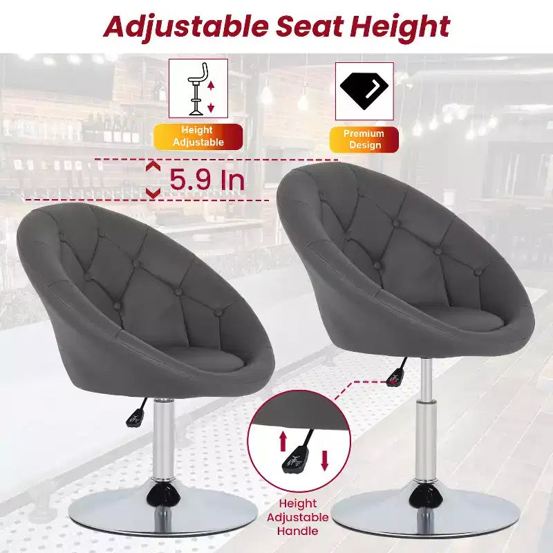 Chaise de coiffeuse BestMassage moderne pivotante de maquillage avec hauteur réglable, fauteuil d'appoint