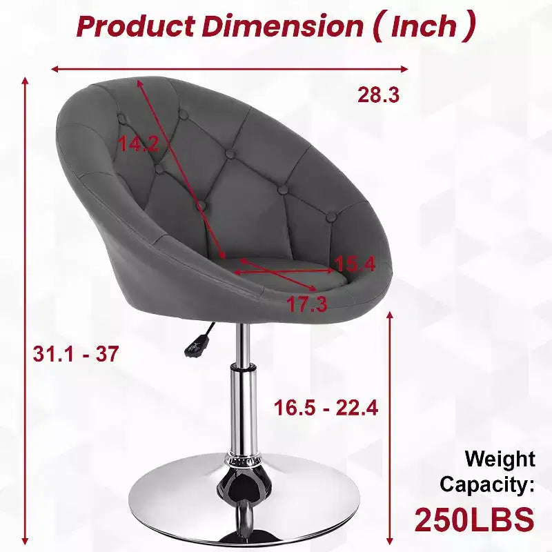 Chaise de coiffeuse BestMassage moderne pivotante de maquillage avec hauteur réglable, fauteuil d'appoint