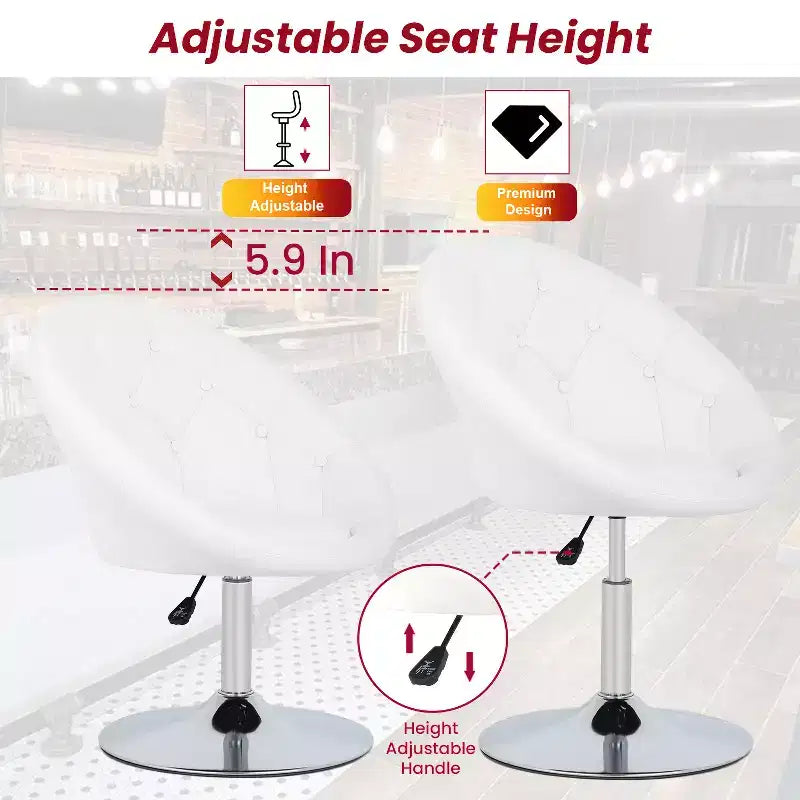 Chaise de coiffeuse BestMassage moderne pivotante de maquillage avec hauteur réglable, fauteuil d'appoint