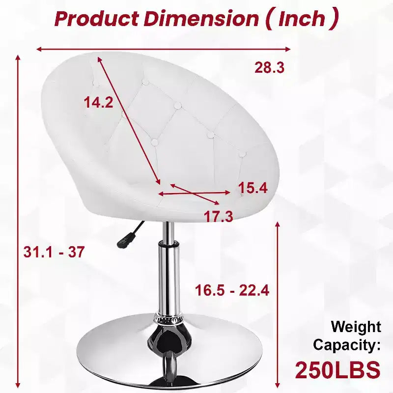 Chaise de coiffeuse BestMassage moderne pivotante de maquillage avec hauteur réglable, fauteuil d'appoint