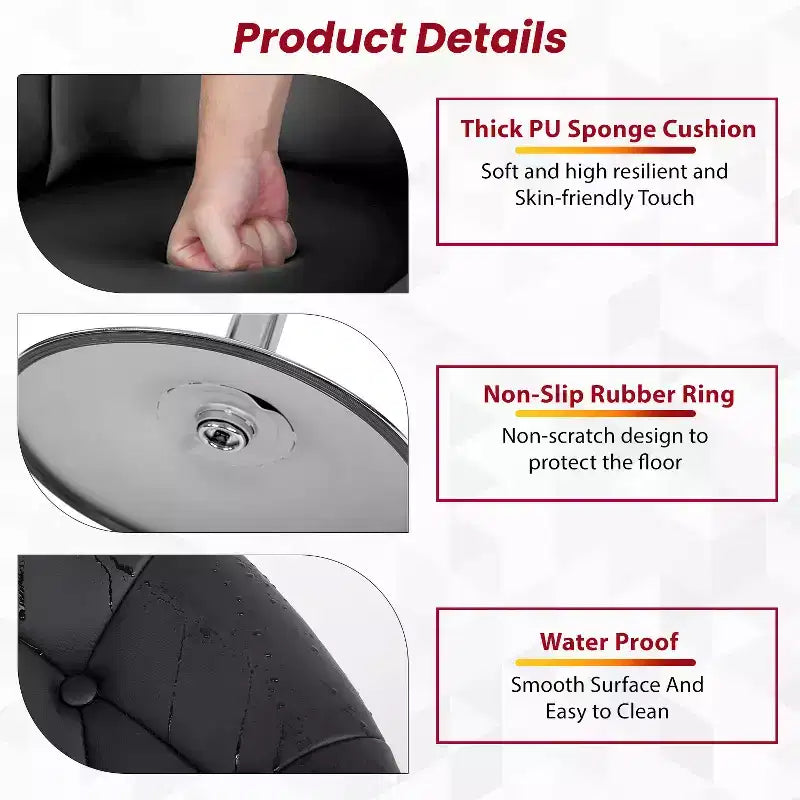Chaise de coiffeuse BestMassage moderne pivotante de maquillage avec hauteur réglable, fauteuil d'appoint
