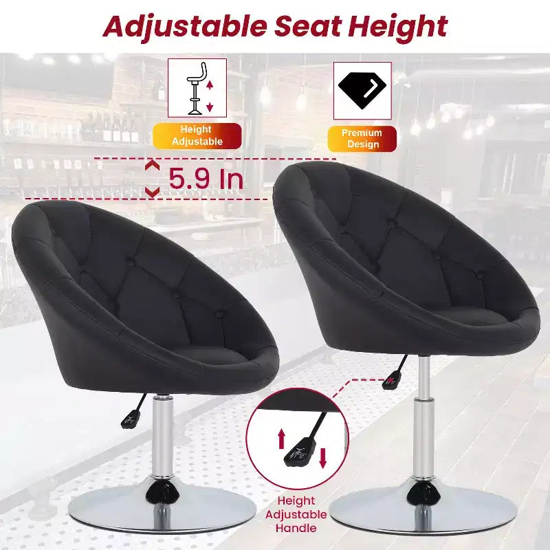 Chaise de coiffeuse BestMassage moderne pivotante de maquillage avec hauteur réglable, fauteuil d'appoint