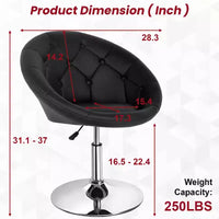 Chaise de coiffeuse BestMassage moderne pivotante de maquillage avec hauteur réglable, fauteuil d'appoint