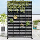72 H47W Jardinière noire en métal Dovelina avec treillis brise-vue pour patio de café, jardin et balcons