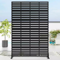 72 H47W Jardinière noire en métal Dovelina avec treillis brise-vue pour patio de café, jardin et balcons