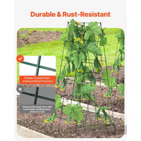 VEVOR Treillis à Concombres pour Plantes Grimpantes, Treillis Pliable 99 x 81 cm pour Concombres avec Attaches Torsadées, Treillis de Jardin en Métal pour Carré Potager