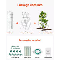 VEVOR Treillis à Concombres pour Plantes Grimpantes, Treillis Pliable 99 x 81 cm pour Concombres avec Attaches Torsadées, Treillis de Jardin en Métal pour Carré Potager