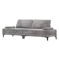 Canapé d'angle ATJafurn 295 cm en velours côtelé gris surdimensionné, 4 places, modulable, sans accoudoirs, avec oreillers amovibles pour le salon
