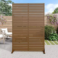 PexFix Écran d'intimité d'extérieur rectangulaire 72 in. x 47 in. en panneau d'acier galvanisé, séparateur, Marron