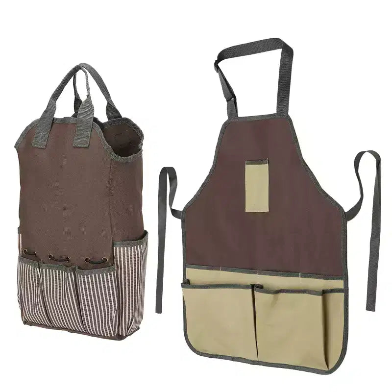 Unique Bargains Sac à outils de jardin polyvalent en tissu Oxford avec tablier, 1 ensemble