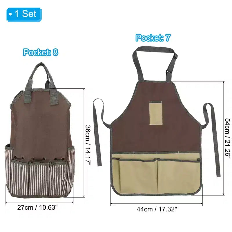Unique Bargains Sac à outils de jardin polyvalent en tissu Oxford avec tablier, 1 ensemble
