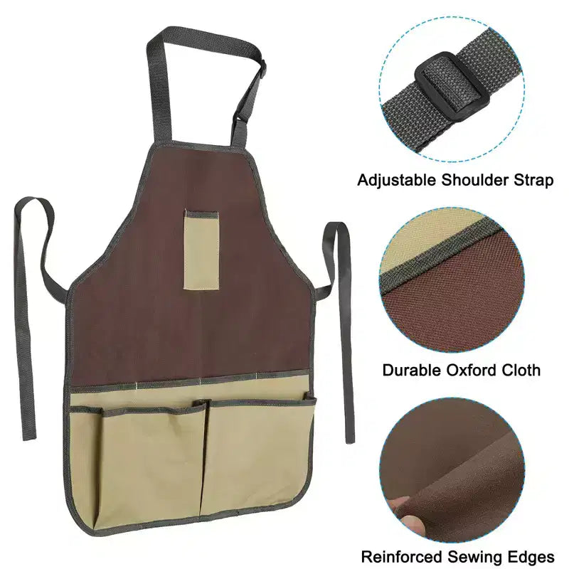 Unique Bargains Sac à outils de jardin polyvalent en tissu Oxford avec tablier, 1 ensemble