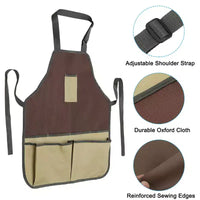 Unique Bargains Sac à outils de jardin polyvalent en tissu Oxford avec tablier, 1 ensemble