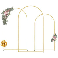 VEVOR Support de toile de fond arche de mariage, lot de 3, support métallique stable avec valise, connexion et conception de barre transversale de châssis