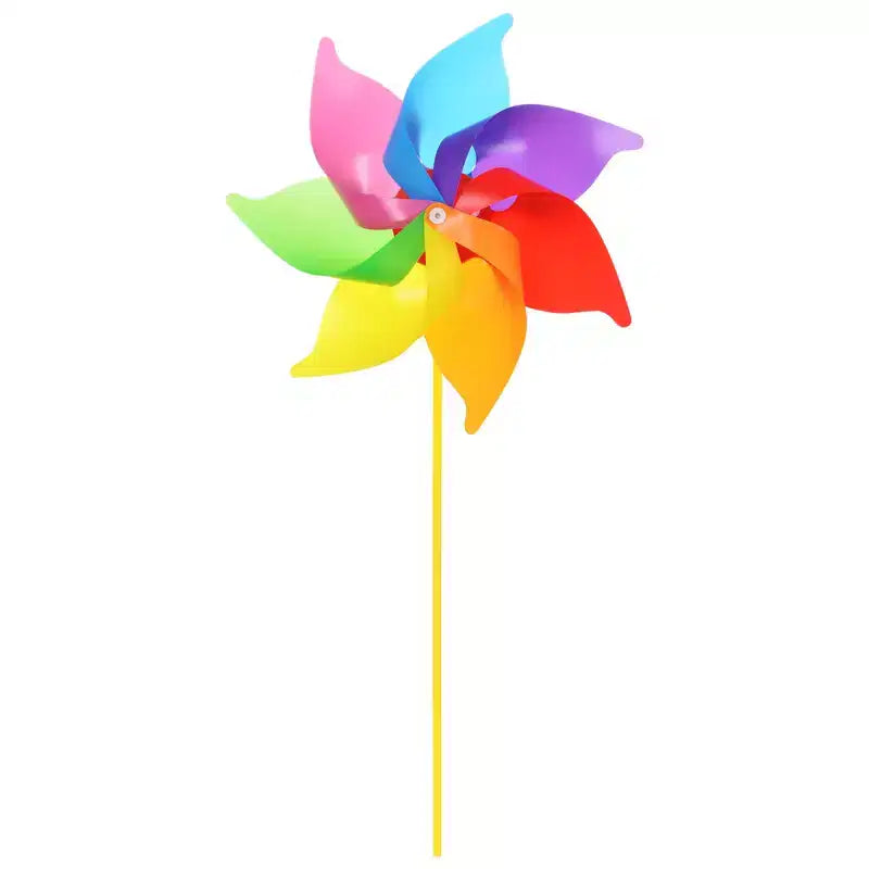 Unique Bargains Moulin à vent décoratif d'extérieur en plastique coloré
