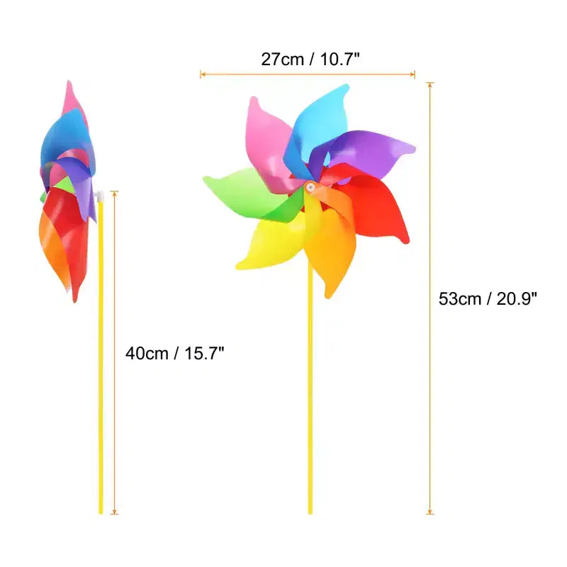Unique Bargains Moulin à vent décoratif d'extérieur en plastique coloré