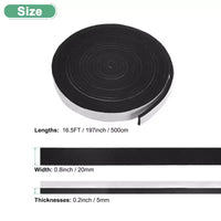 Unique Bargains Ruban d'étanchéité résistant à la chaleur autocollant haute température pour barbecue, joint de grill, Noir Blanc, 1 pièce 0,8 x 0,2, 16,5FT