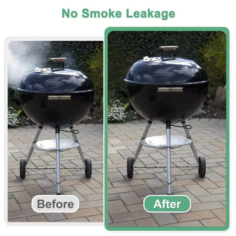 Bande de joint auto-adhésive haute température Unique Bargains, résistante à la chaleur pour barbecue, joint de grille, noir et blanc, 1 pièce, 0,8 x 0,2, 16,5 pieds