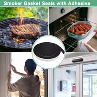 Unique Bargains Ruban d'étanchéité résistant à la chaleur autocollant haute température pour barbecue, joint de grill, Noir Blanc, 1 pièce 0,8 x 0,2, 16,5FT