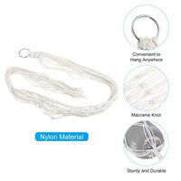 Lot de 2 suspensions murales en macramé de coton et bois, 100 x 30 cm, blanc