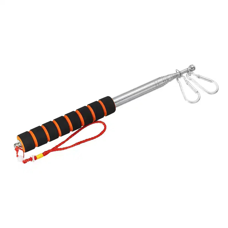 Unique Bargains Drapeau Télescopique Portable Polyvalent en Acier Inoxydable et Plastique 2,5 m Orange 1 Pièce