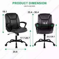 Chaise de bureau BestMassage Chaise de direction en cuir PU respirant avec roulettes