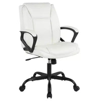 Chaise de bureau BestMassage Chaise de direction en cuir PU respirant avec roulettes