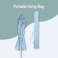 LAGarden Notre parasol de plage portable pour le sable, mât en bois de hêtre, sac de transport