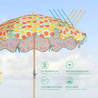 LAGarden Notre parasol de plage portable pour le sable, mât en bois de hêtre, sac de transport