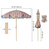 LAGarden Notre parasol de plage portable pour le sable, mât en bois de hêtre, sac de transport