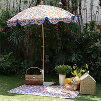 LAGarden Notre parasol de plage portable pour le sable, mât en bois de hêtre, sac de transport