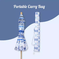 LAGarden Notre parasol de plage portable pour le sable, mât en bois de hêtre, sac de transport