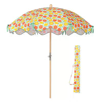 LAGarden Notre parasol de plage portable pour le sable, mât en bois de hêtre, sac de transport