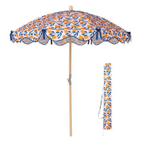 LAGarden Our Beach Portable Umbrella for Sand Beech Wood Pole Carry Bag